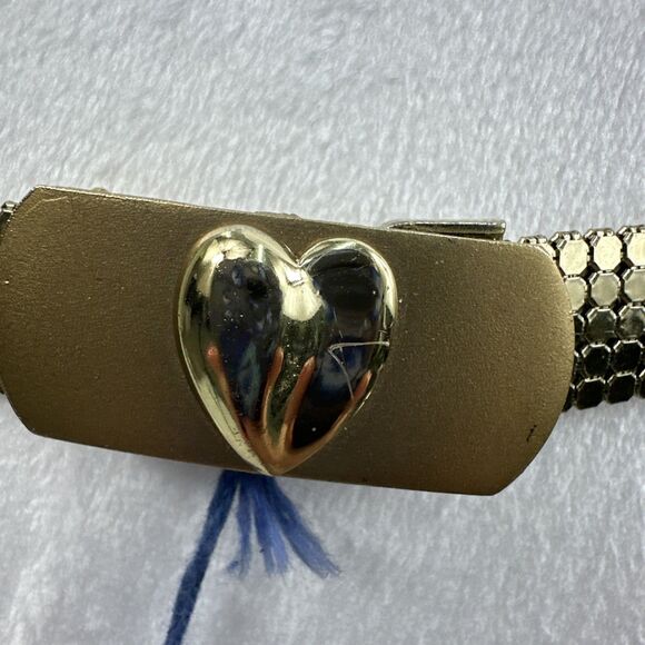 Vintage Whiting & Davis Gold Mesh Retro Disco Thin Belt Size Small/Medium 32” main image 5